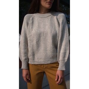 ALI GOLDEN Raglan Sleeve Alpaca Cotton Blend Sweater Size XS